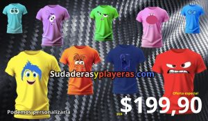 Playeras de intensamente 2 para fiestas infantiles